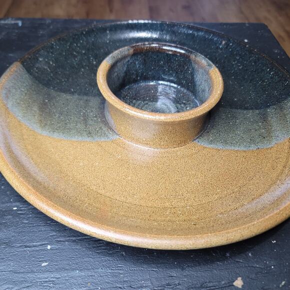 Handmade Other - Vtg Handmade Pottery Ceramic Chip n Dip Tray